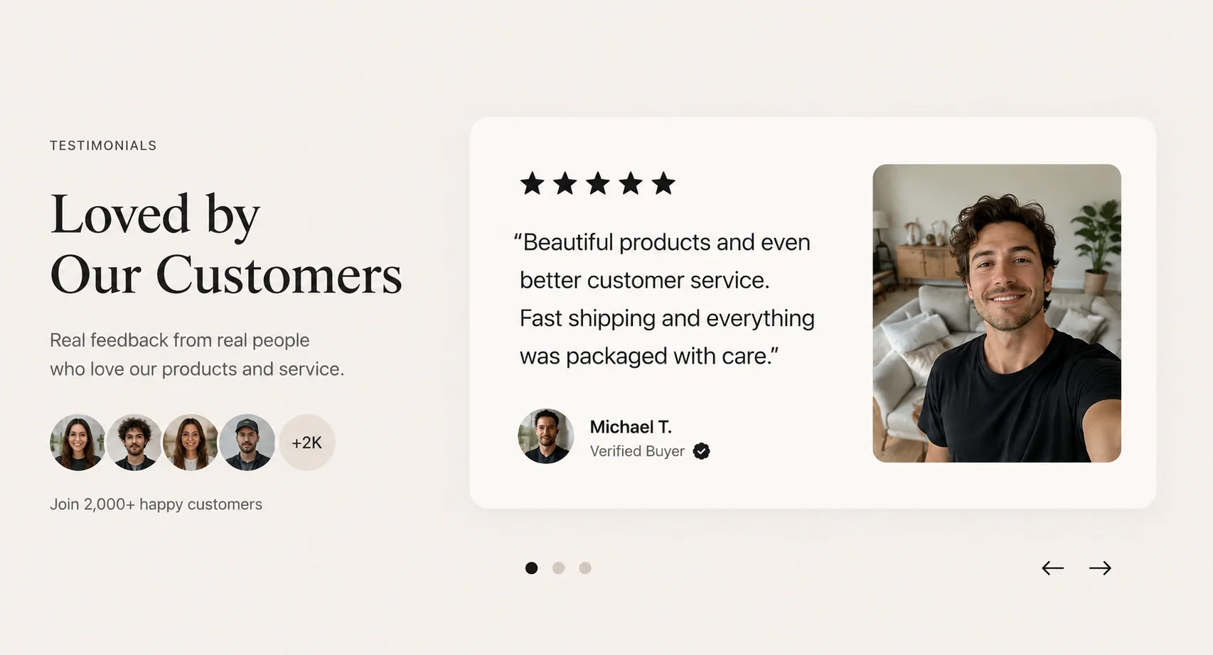 Prestige Shopify Theme Demo testimonials banner section